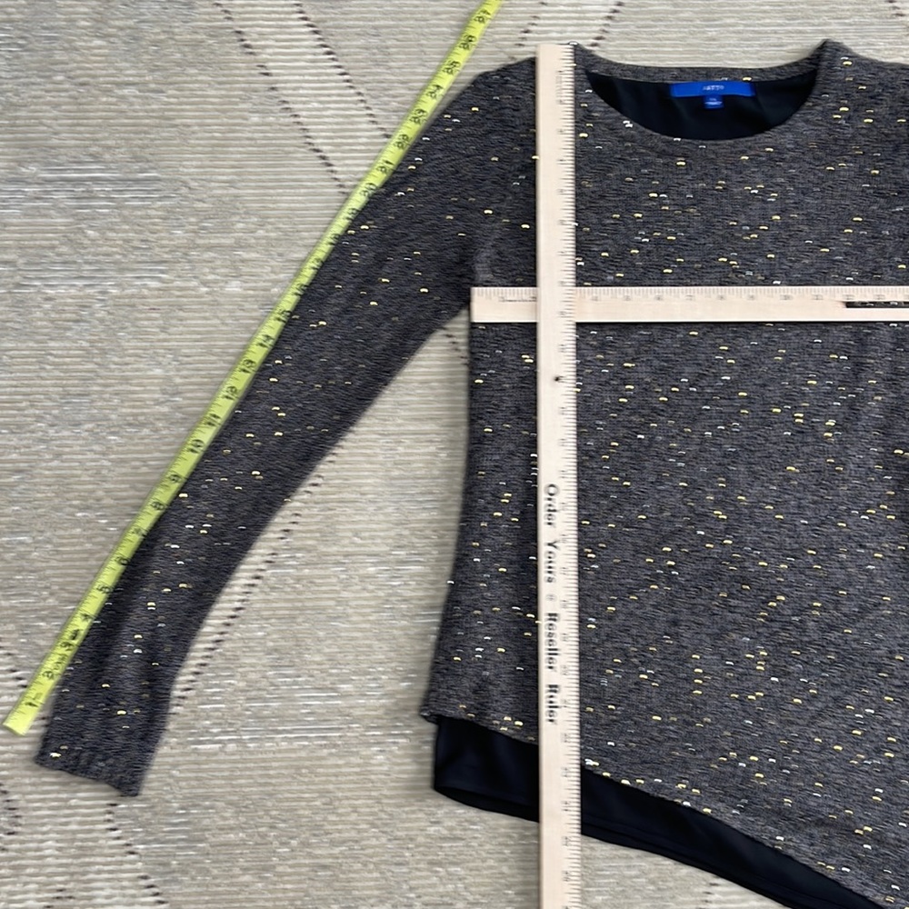 Apt.9 Gray Sequin Asymmetrical Sweater - Small - image 8